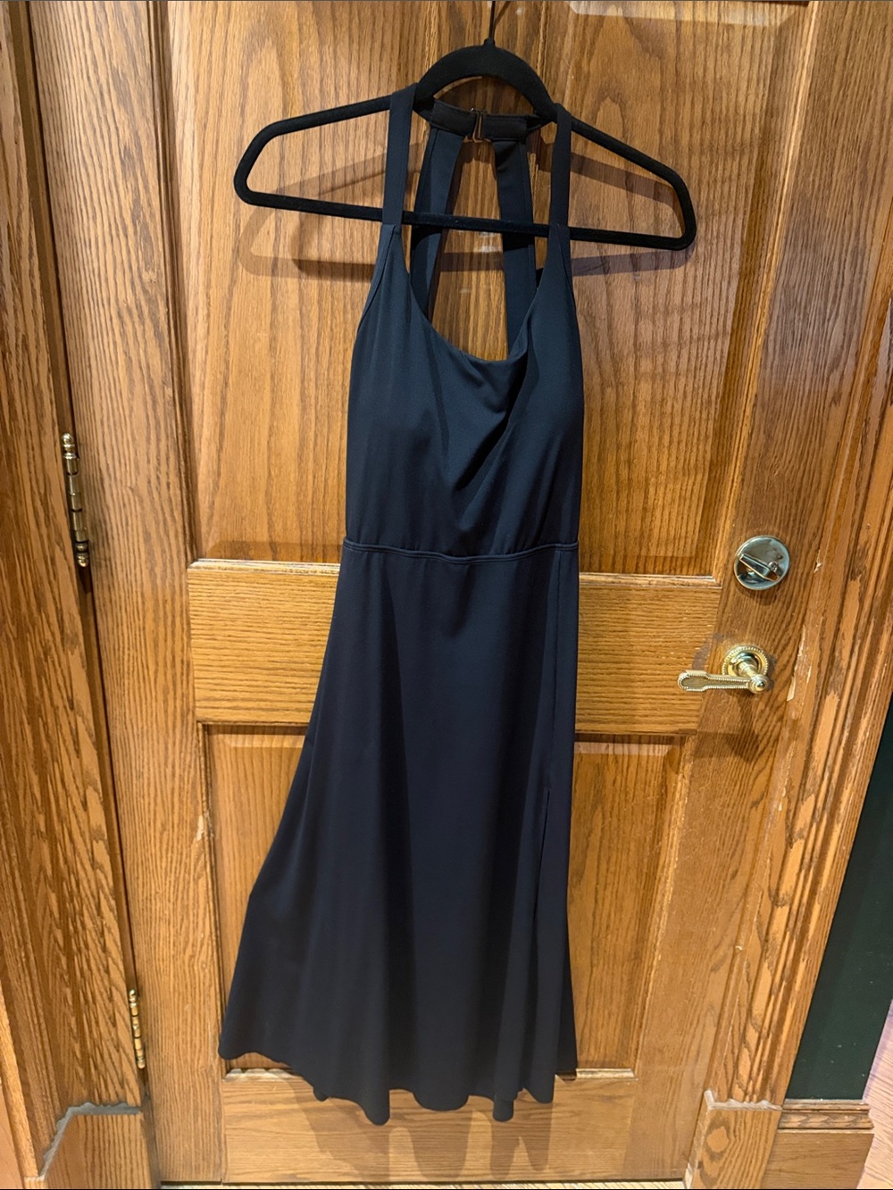 HALARA Black Halter Midi Dress
